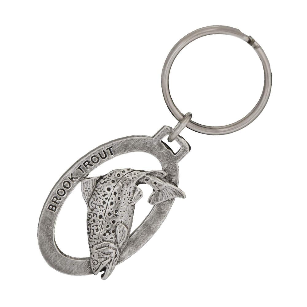 8096 Brook Trout Keychain, Pewter, F007KC, 1 3/4”, 100% Handmade in the